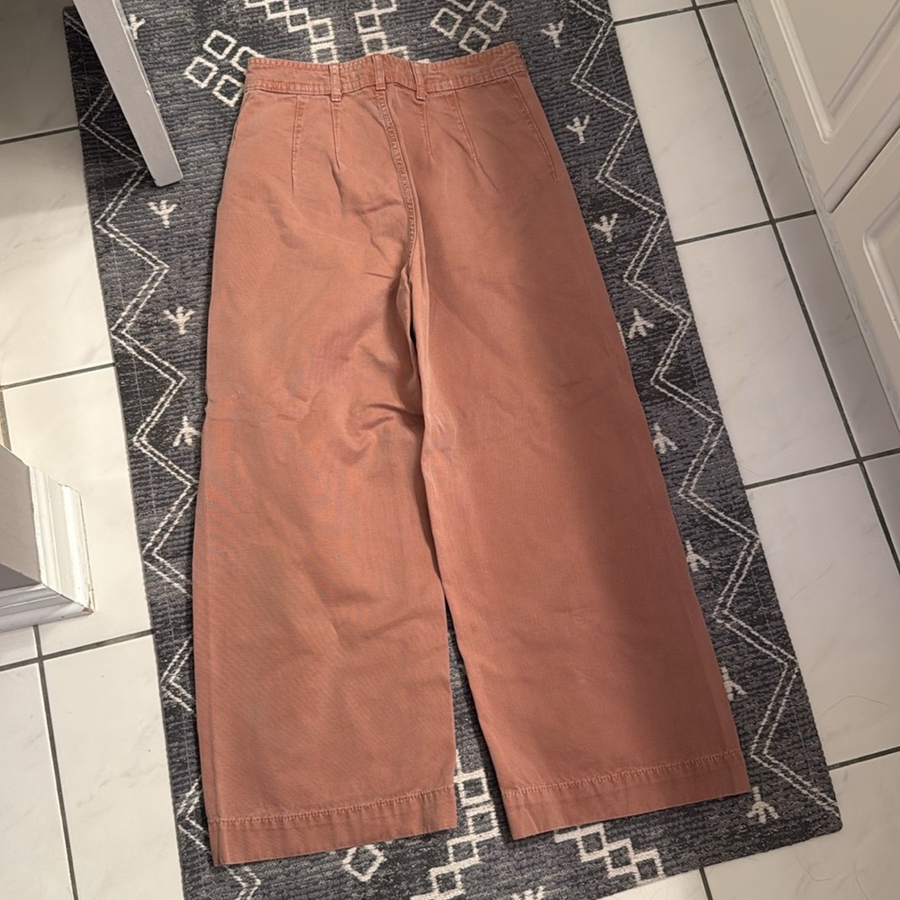 We the Free Patti Cropped Wide Leg Pants Rose Pink High Rise - Picture 6 of 7